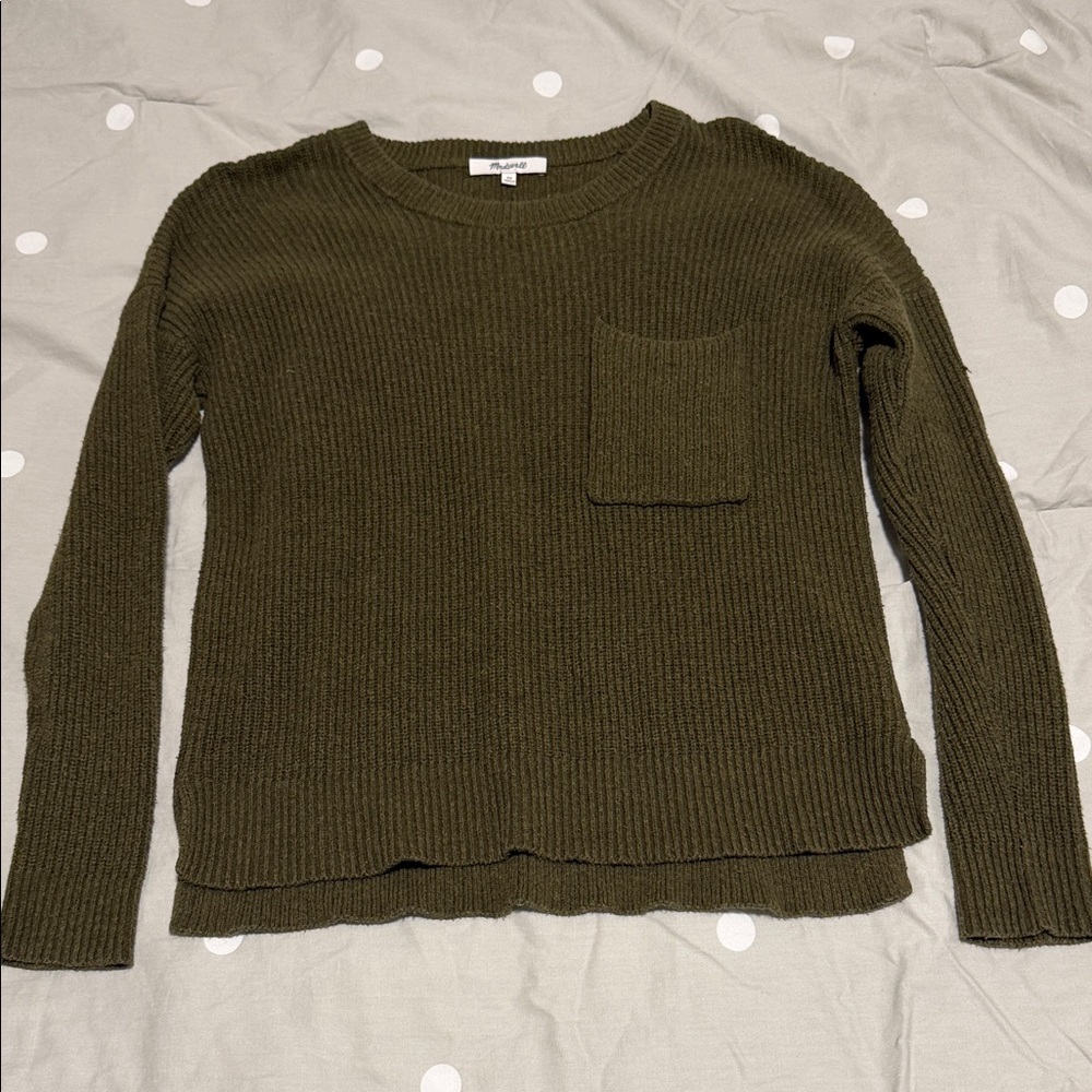 Madewell Dark Olive Crew Neck Sweater